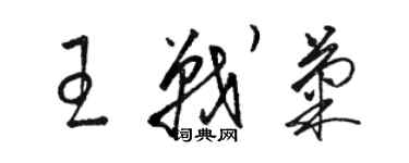 骆恒光王战菊草书个性签名怎么写