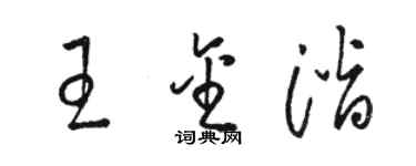 骆恒光王金潜草书个性签名怎么写