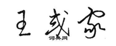 骆恒光王或家草书个性签名怎么写