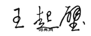 骆恒光王起壁草书个性签名怎么写