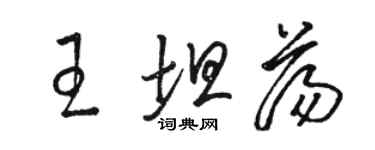 骆恒光王坦荡草书个性签名怎么写
