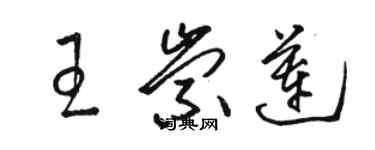 骆恒光王崇莲草书个性签名怎么写