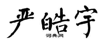 翁闿运严皓宇楷书个性签名怎么写