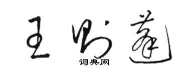 骆恒光王则蓬草书个性签名怎么写