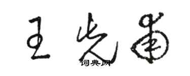 骆恒光王先甫草书个性签名怎么写