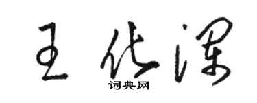 骆恒光王化澜草书个性签名怎么写