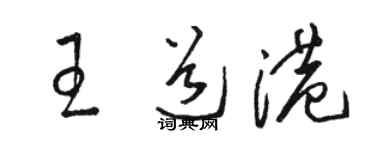 骆恒光王道港草书个性签名怎么写