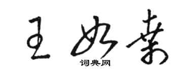 骆恒光王如桑草书个性签名怎么写