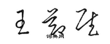 骆恒光王节慰草书个性签名怎么写