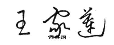 骆恒光王家莲草书个性签名怎么写