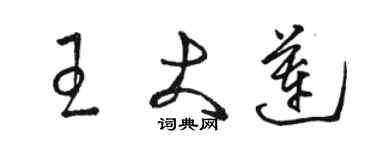 骆恒光王大莲草书个性签名怎么写
