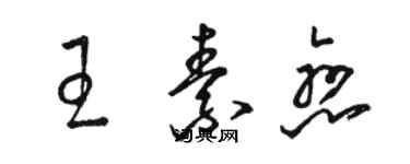 骆恒光王素恋草书个性签名怎么写