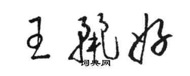 骆恒光王丽好草书个性签名怎么写