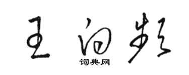 骆恒光王白频草书个性签名怎么写