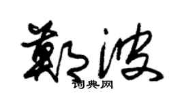 朱锡荣郑波草书个性签名怎么写