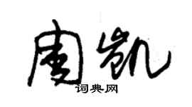 朱锡荣周凯草书个性签名怎么写