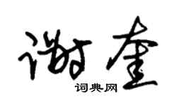 朱锡荣谢奎草书个性签名怎么写