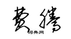 朱锡荣费腾草书个性签名怎么写