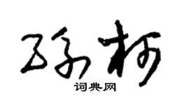 朱锡荣孙柯草书个性签名怎么写