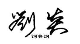 朱锡荣刘炎草书个性签名怎么写