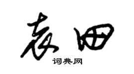 朱锡荣袁田草书个性签名怎么写