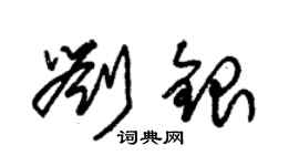 朱锡荣刘银草书个性签名怎么写
