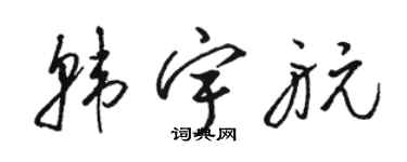 骆恒光韩宇航草书个性签名怎么写