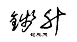 朱锡荣钱升草书个性签名怎么写