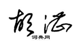 朱锡荣胡湛草书个性签名怎么写