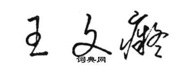 骆恒光王文痴草书个性签名怎么写