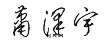 骆恒光萧泽宇草书个性签名怎么写