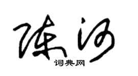 朱锡荣陈河草书个性签名怎么写