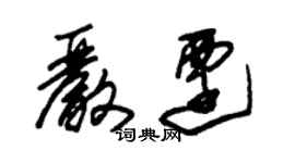 朱锡荣严迁草书个性签名怎么写