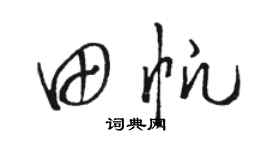骆恒光田帆草书个性签名怎么写