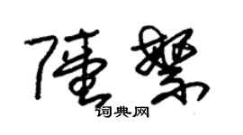 朱锡荣陆繁草书个性签名怎么写