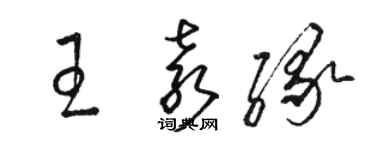 骆恒光王袁缘草书个性签名怎么写