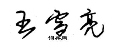 朱锡荣王雪亮草书个性签名怎么写