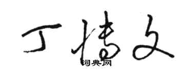 骆恒光丁博文草书个性签名怎么写