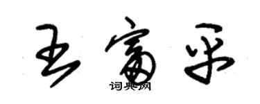 朱锡荣王富平草书个性签名怎么写
