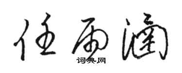 骆恒光任雨涵草书个性签名怎么写