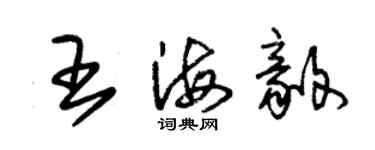 朱锡荣王海毅草书个性签名怎么写