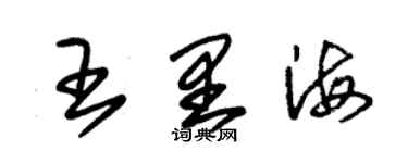 朱锡荣王里海草书个性签名怎么写