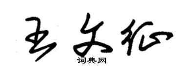 朱锡荣王文征草书个性签名怎么写