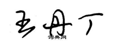 朱锡荣王丹丁草书个性签名怎么写