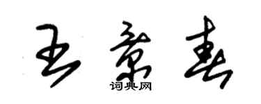 朱锡荣王景春草书个性签名怎么写