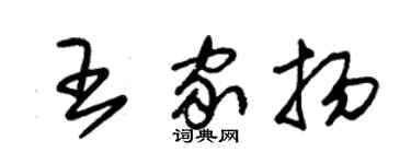 朱锡荣王家扬草书个性签名怎么写