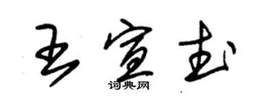 朱锡荣王宣武草书个性签名怎么写