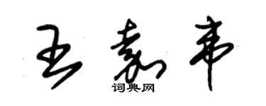 朱锡荣王嘉韦草书个性签名怎么写