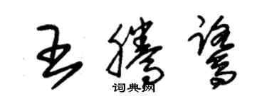 朱锡荣王腾鹭草书个性签名怎么写