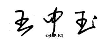 朱锡荣王中玉草书个性签名怎么写